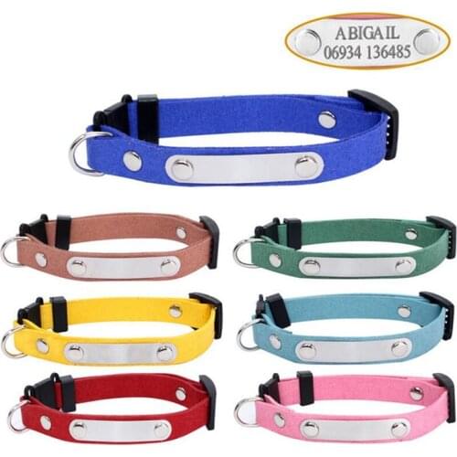 Pet Dog Cat Name Collar Free Engraving DIY Dog Collar Tag Cat Customized Name Number Pet ID Tag Puppy Personalized Collar