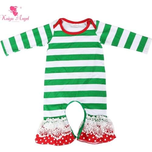 Kaiya Angel Baby Girl Clothes Romper Jumpsuits Baby Clothing Long Sleeve Romper Infant Girl Clothes Christmas 2017 Stripe
