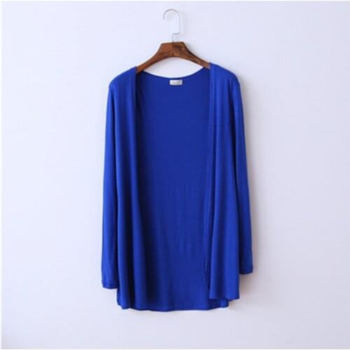 Summer Autumn Women Modal Cardigan Ladies Solid Color Shawl Female Cotton Sweater Cardigans Long Sleeve Women Casual Thin Coats