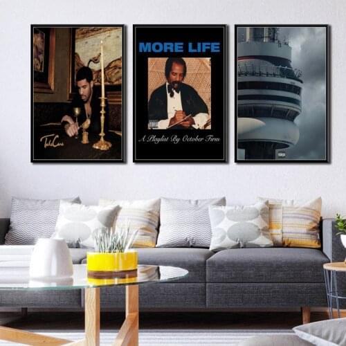 Hip Hop Rap Star Drake Hot Music Album More Life Views Quality Canvas Painting Poster Bedroom Living Wall Art Home Decor Picture