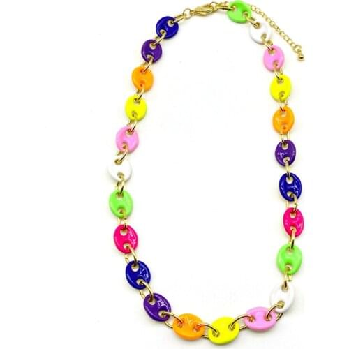 Classical Design Colorful Enamel Pig Nose Chokers For Ladies