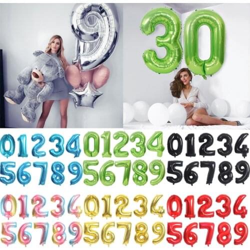 2pc 32/40inch Gold Sliver Rose Gold Number Balloon Birthday Wedding Party Decorations Foil Hot Selling Kid Boy toy Baby Shower