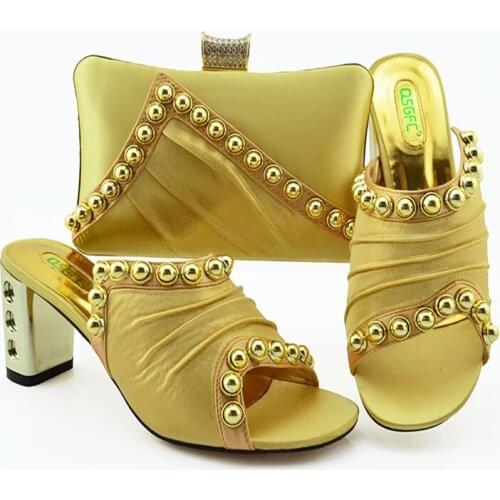 Nigerian Ladies Matching Shoe and Bag Set Satin nd PU Material with Shoes and Bags Set for Party Women Shoe and Bag To Match