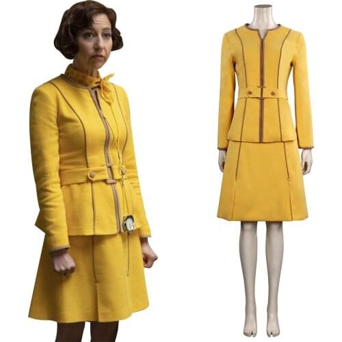 The Mysterious Benedict Society Number Two Cosplay Costume Halloween Carnival Yellowe Coat Skirt Suit