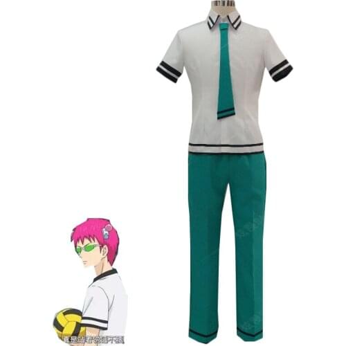 Anime Saiki Kusuo no sai-nan Saiki Kusuo Cosplay Costume Japanese High School Uniform Halloween Top Pants tie Custom Made