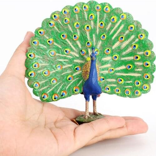 Creative Handcraft Peacocks Model Figure Toy Educational Realistic Simulation Animal Model Toy Home Decoration Statue Ornament
