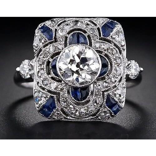 Milangirl Popular Womens Ring Cubic Zircon Crystal Female Ring for Women Party Wedding Engagement Jewelry Accessories