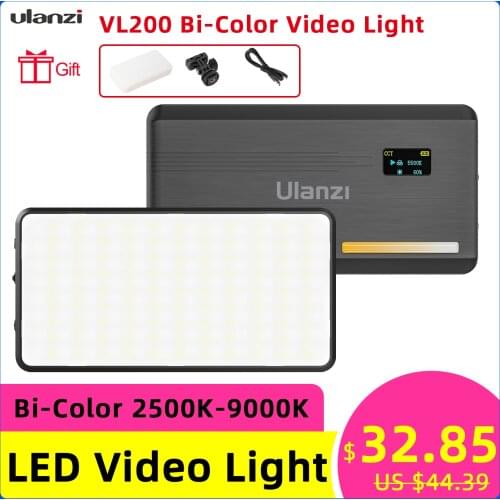 Ulanzi VL200 Dimmable Mini LED Video Light on Camera DSLR Fill Light 180 LEDs Photographic Lighting Lamp for Selfie Live Stream