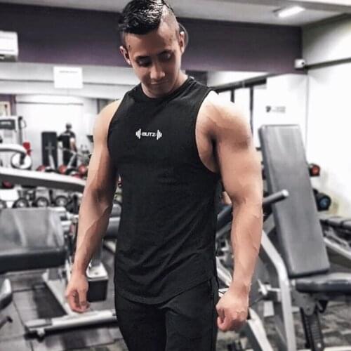 2019 New summer casual Mens tank tops sleeveless high quality Bodybuilding Joggers loose vest gyms fitness clothing singlet