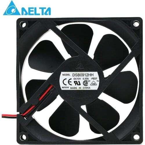 For delta DSB0912HH 9225 DC 12V 0.30A 2-pin 92*92*25mm Server Square axial cooling fan