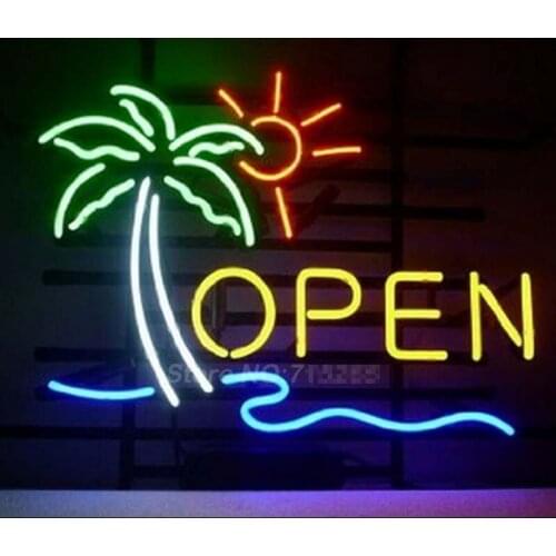 OPEN Business Neon Light Sign Neon Sign Glass Tube Handcraft Neon Bulbs Beer Bar Pub Recreation Room Garage Wall Sign Business