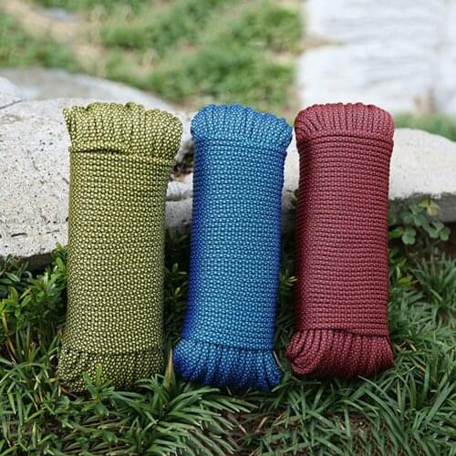 20m 9 Strand Cores Parachute Cord Lanyard for Camping Climbing Rope Hiking Clothesline Survival Equipment Tent Accessories