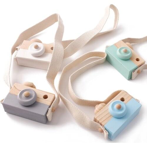 Cute Hanging Wooden Baby Toys Fashion Camera Pendant Montessori Toys For Children Wooden DIY Presents Nursing Gift Baby Block