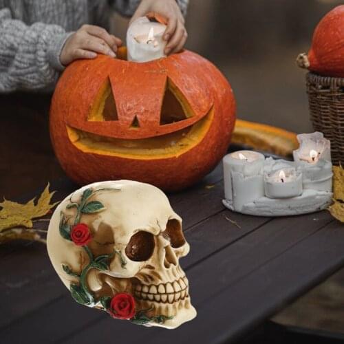 97BE Resin Study Craft Bookshelf Ornament Decor Home Decoration Home Decor Scary Face Design Resin Made