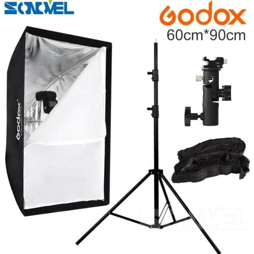 Godox Portable Softbox 60*90 60x90cm honeycomb Grid Umbrella Softbox Reflector+Flash bracket+Light Stand for Speedlight