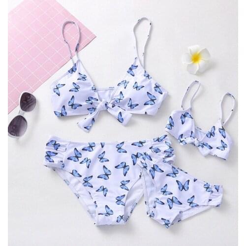 Family Swimsuits Tank Mother Daughter Matching Swimwear Mommy and Me Bikini Clothes Mom Baby Butterfly Women & Girls Beachwear