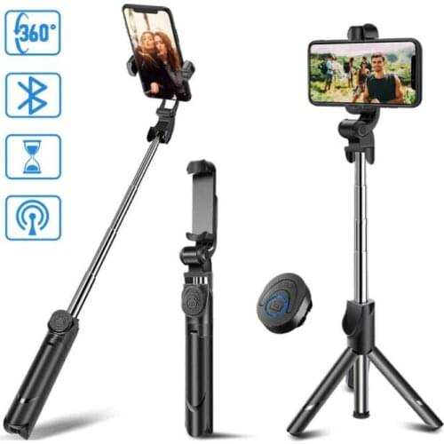 Foldable 4 in1 Bluetooth Selfie Stick Tripod Selfie Stick with Wireless Remote Control Shutter Portable Monopod Selfie Sticks