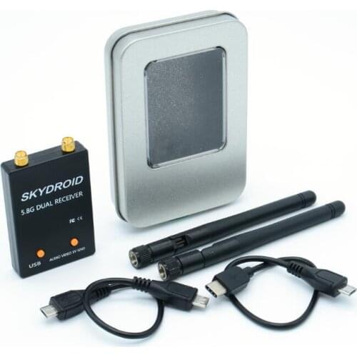 Skydroid UVC Dual Antenna Control Receiver OTG 5.8G 150CH Full Channel FPV Receiver Audio for Android Smartphone FPV Racing