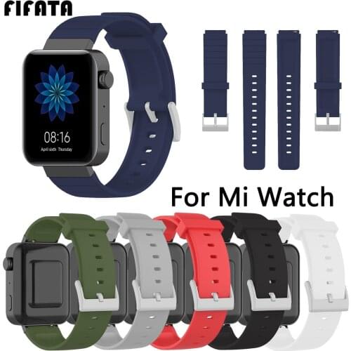 FIFATA Colorful Soft Silicone Replacement Watch Strap For Xiaomi Smart Watch Wristband For Xiaomi Mi Watch Replacement Strap