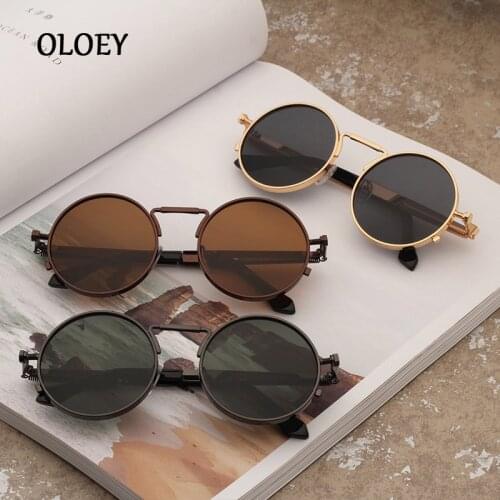 Round Metal Frame Men Sunglasses Women Retro Punk Style Vintage Colorful Lens Sun Glasses Fashion Eyewear Gafas sol mujer