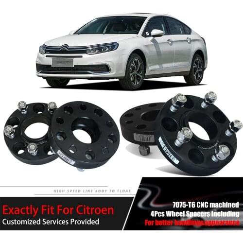 Teeze 4pcs 5X108 65.1CB 25mm Thick Hubcenteric Black Colour Wheel Spacer Adapters For Citroen C5/C6