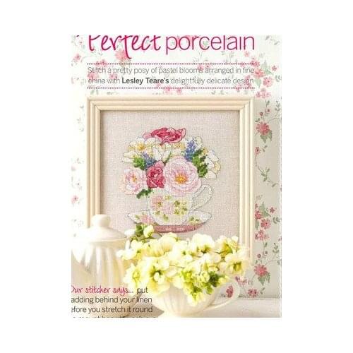 Vase on magazine tea cup cross stitch kit Animal cotton thread Love lock canvas stitching embroidery SODA 3170