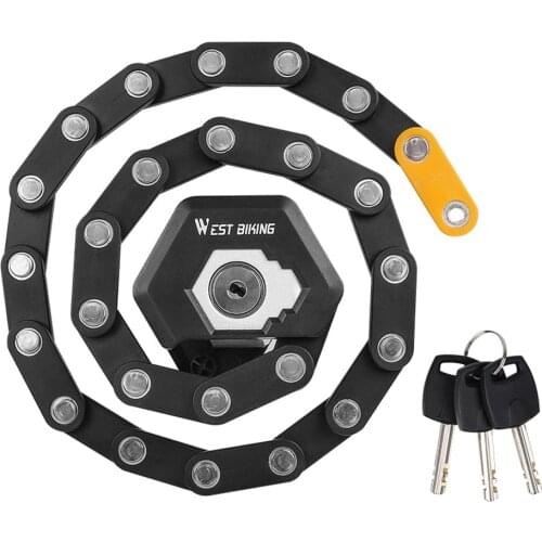 WEST BIKING Foldable MTB Road Bicycle Hamburg Lock E-Bike Chain Lock High Security Anti-Theft Electric Scooter Folding Bike Lock