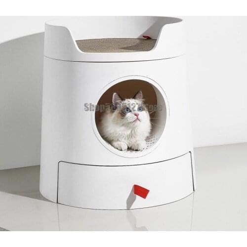 Castle Cat Litter Basin Fully Enclosed Large Drawer Type Combined Cat Toilet Deodorization And Splash Proof