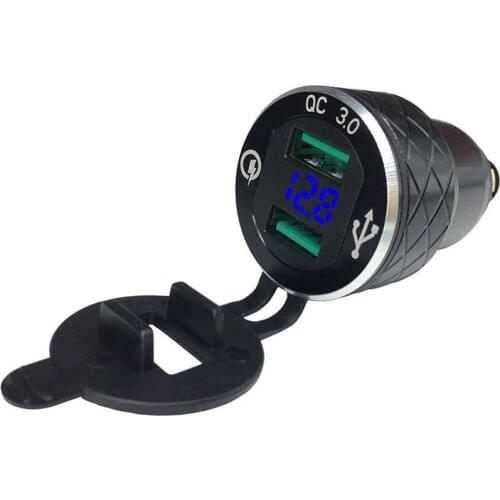 Aluminum Alloy Quick Charge 3.0 Dual Motorcycle Usb Charger For Bmw Motorcycle Charger For Triumph Tiger Ducati Cigarette Ligh