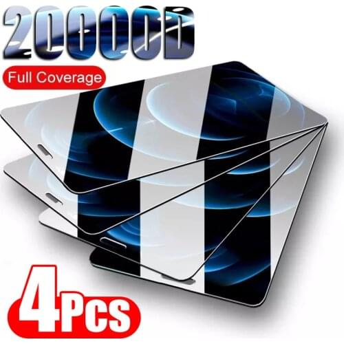 4Pcs Tempered Glass on The for IPhone 11 XS Max XR Screen Protector for IPhone 6 7 8 Plus 12 Pro Max Mini Protective Glass