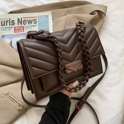 2021 Womens Handbags Solid Ladies Crossbody Bags Women Leather Shoulder Bag Luxury Designer New Trending Chains Purse ALL-Match