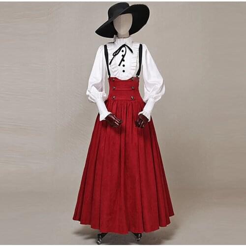 Retro Fashion Spring autumn Female Vitoria Suede big Swing Skirt Women Girdle Punk Slim High waist Party Skirts