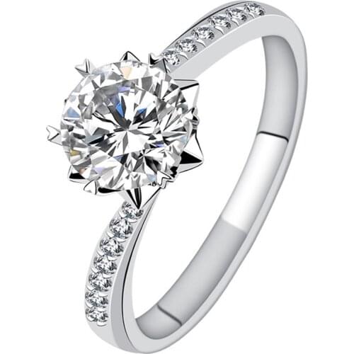 Snowflake Unique Love 925 Sterling Silver Rings for Womens Luxury Jewelry Exquisite Engagement Elegant Wedding Party Gift Fine