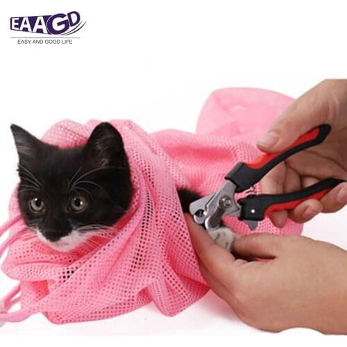 1Pcs Cat Bathing Washing Bag Anti-Bite Anti-Scratch Grooming Bag Adjustable Cat Shower Bags Breathable for Nail Trim/Examining