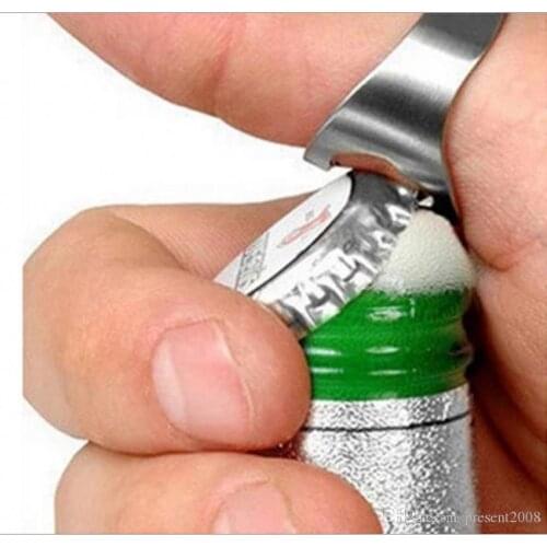 4 Colors Finger Ring Bottle Opener Stainless Steel Beer Opener Ring Opener Black Silver Red Gold Openers bottle opener favors