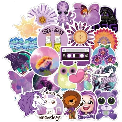 70 PCS Cartoon Purple VSCO Stickers For Chidren Toy Waterproof Sticker to DIY Suitcase Laptop Bicycle Helmet Car Decals F3
