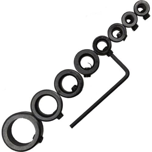 8Pcs 3-16 mm Woodwork Drill Bit Shaft Depth Stop Collars Ring Set Drill Locator Tool Durable Hot Selling