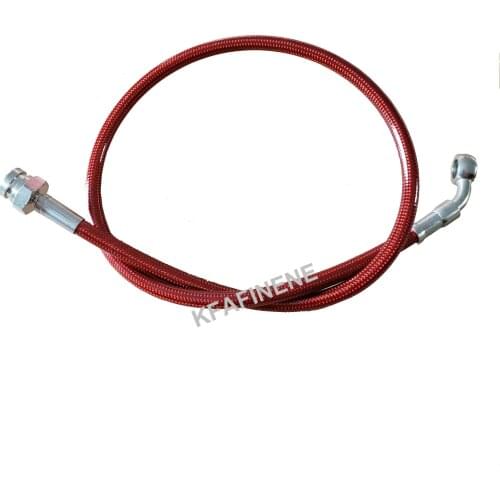 AN3 natural stainless braid PU covered 1/8" PTFE center tube With 45degree banjo fitting and Hexagonal Joint