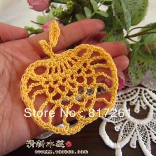 Free shipping 20pic/lot 2014 new lace doilies mat tableware dinning table decoration vase pad cup mat coaster apple shape