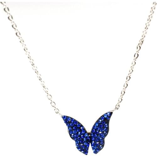 Stainless Steel Chain Butterfly Necklace for Women Gold Wholesale CZ Pendant Choker Necklace Jewelry Bridesmaid Gifts