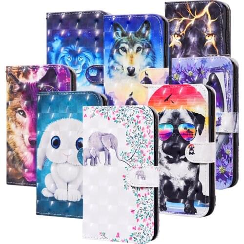 Senior 3D Animal Painting Flip Case For Motorola Moto G9 Pus G8 Power E7 E 2020 Cover Wallet PU Shockproof Phone Case