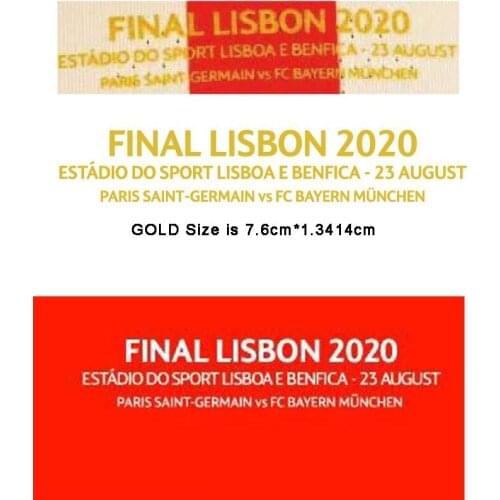Final Lisbon 2020 Game Match Details Patch Heat Transfer iron On Soccer Badge