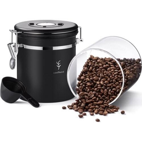 Airtight Coffee Container Stainless Steel Sealed Coffee Tea Sortage Canister Kitchen Sotrage Cans Canister for Coffee Tea