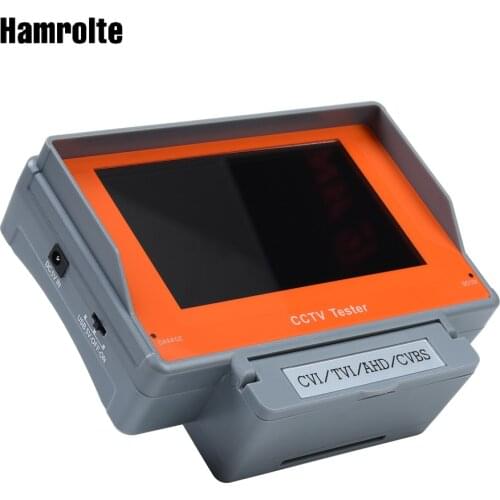 Hamrolte CCTV Tester 4.3" LCD 4 in 1 AHD/CVI/TVI/CVBS Built-in 3.7V 4000mA Li Battery CCTV Camera Tester Support Max 5MP AHD Cam
