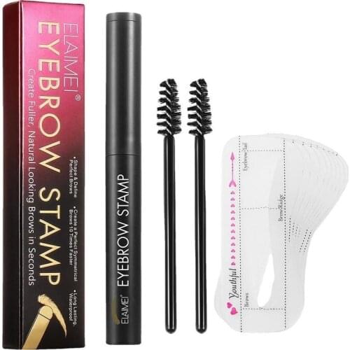 Eyebrow Stamp Shaping Makeup Waterproof Brow Powder Natrual Eye Eyebrow Stick Hair Line Contour Brown Black 3 Colors