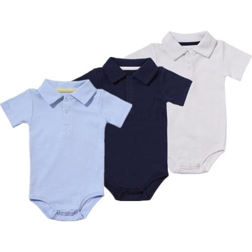 Baby Boys Rompers Summer Polo Shirt Infant Jumpsuit Solid Cotton Girls Clothing Short Sleeve Newborn Baby Boy Clothes 8 Colors