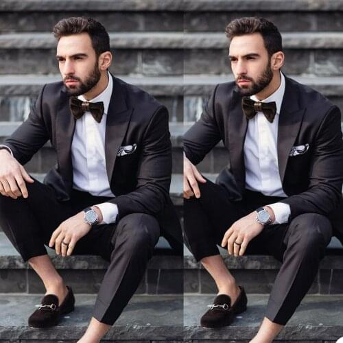 Handsome Mens Tuxedos Pants Suits Casual 2 Pieces One Button Formal Wedding Grooms Party Custom Made Vintage Blazer