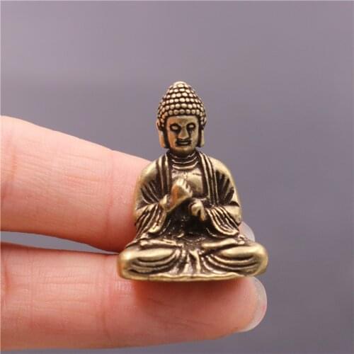 Brass Mini Sakyamuni Buddha ornaments travel worshipstatues crafts decor fortune teller ganesha statues figurines zen garden