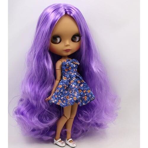 ICY DBS Blyth Doll No.BL7216 Purple hair Black Matte face Joint body 1/6 bjd ob24 anime girl