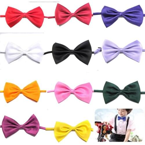 Hot Selling Kids fashion tuxedo bow tie Girls red and black groom marry groomsmen wedding party colorful Solid butterfly cravats